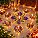 Premium Peacock Rangoli Diya
