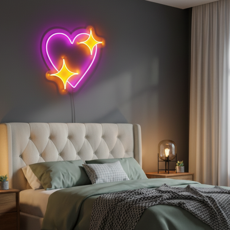 Shining Heart Neon Light Sign