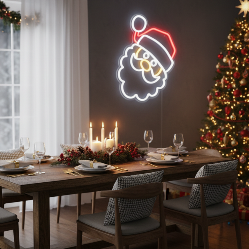 Merry Christmas Santa Neon Sign