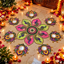 Royal Peacock Rangoli Diya