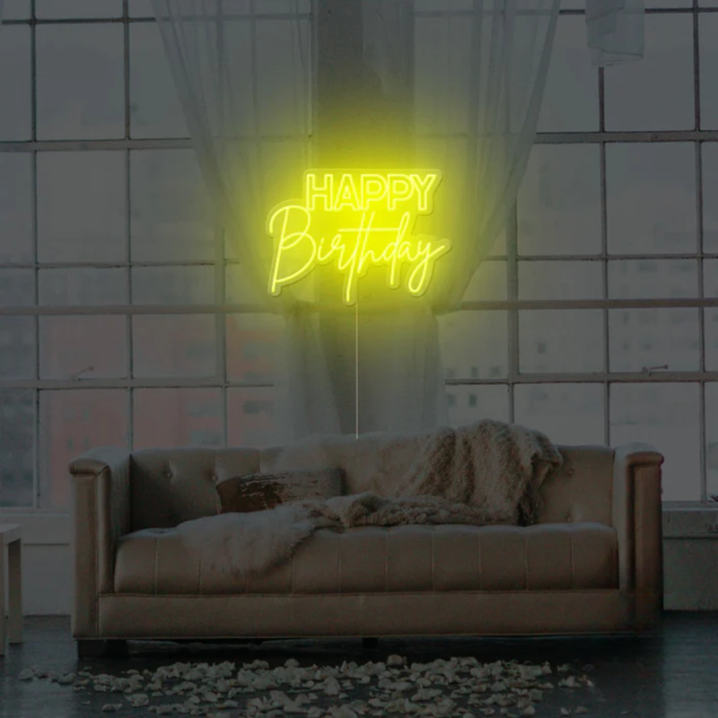 Happy Birthday Neon Sign