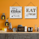 "Happiness is a Kitchen Full of Family, Eat Fresh" Wall Hanging - ICraft asia
