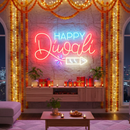 Happy Diwali Rocket Neon Sign