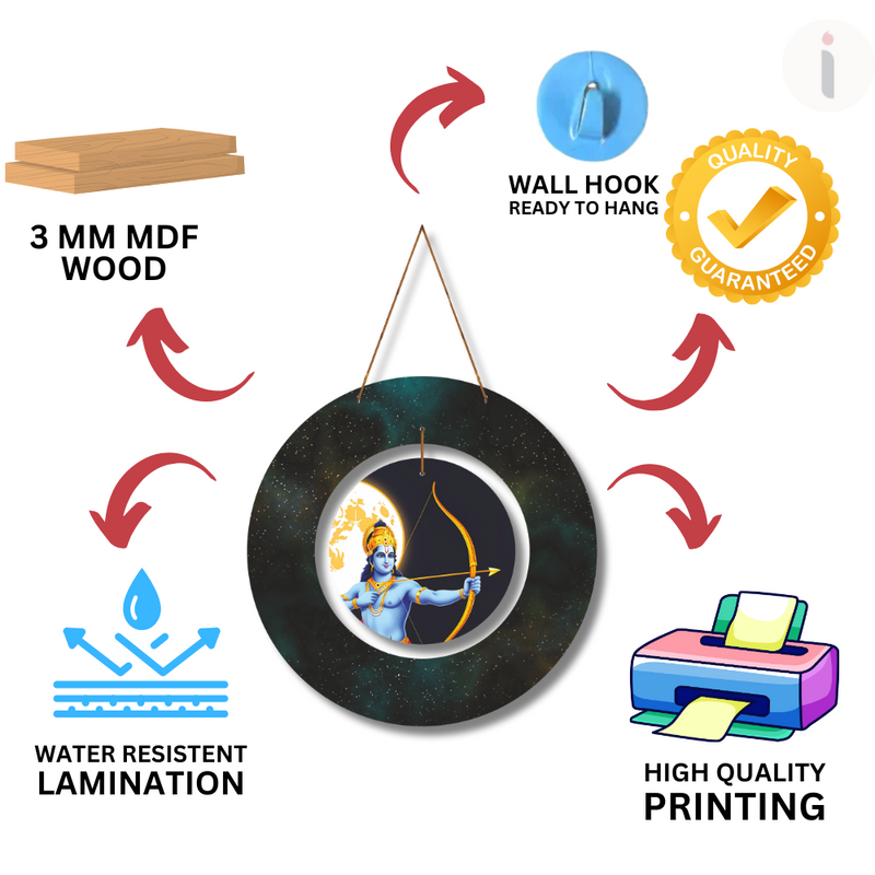 Shri Ram Cosmic Warrior Wall Hanging - ICraft asia