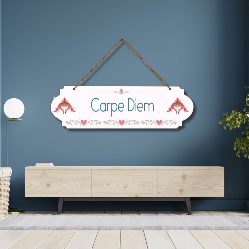 "Carpe Diem Wood  Colorful Wall or Door Hanging"