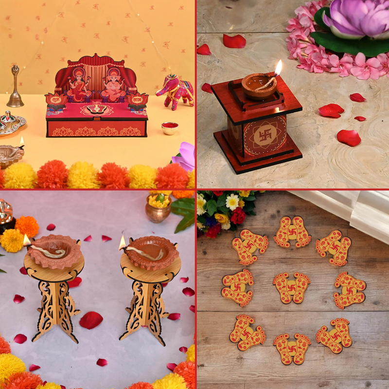Diwali Decorations All-in-One Kit – 9 Pooja Decor Items