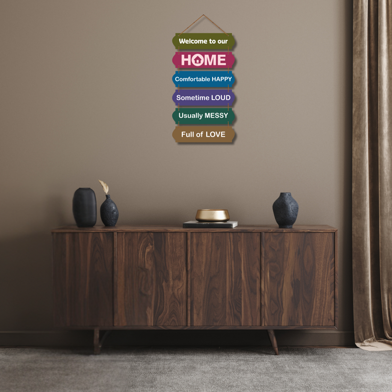 "Welcome To Our Home"  Wooden Wall Hanging