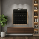 Black Wooden Organizer with 60 Slots for Diecast Car Collection