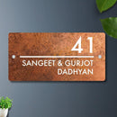Futura (Rust White) - Contemporary House Number/Name Sign - ICraft asia
