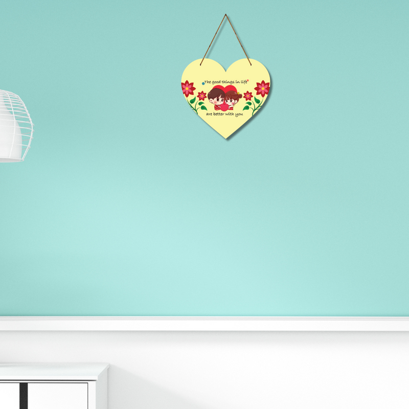 Heart Shape Love Wooden Wall Hanging