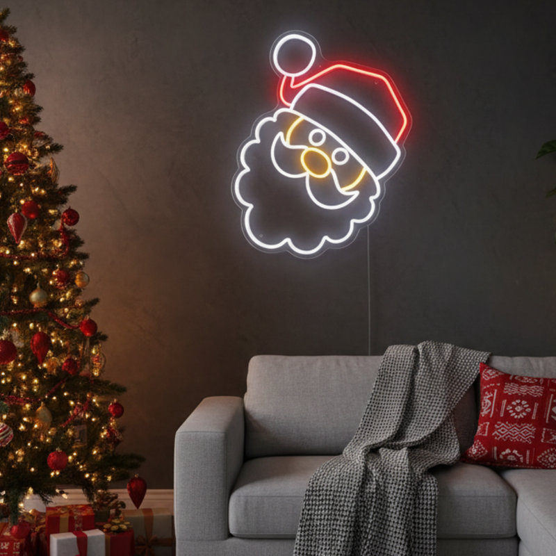 Merry Christmas Santa Neon Sign