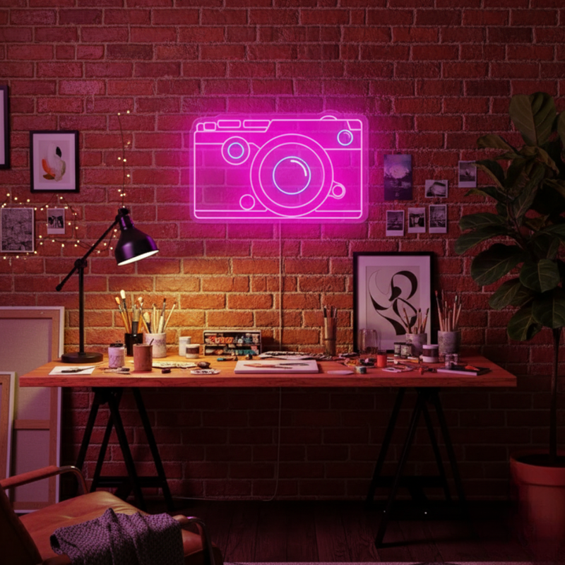 DSLR Camera Neon Sign
