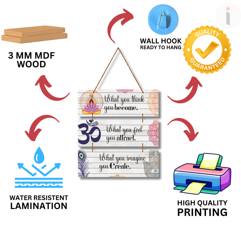 Inspirational Wooden Hanging – Mindful Life Quotes - ICraft asia