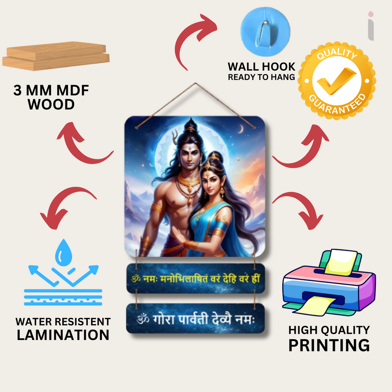 "Shiva Parvati" wall hanging