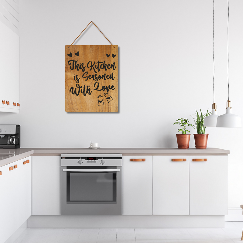 "This kitchen is seasoned with love"  Wall Hanging