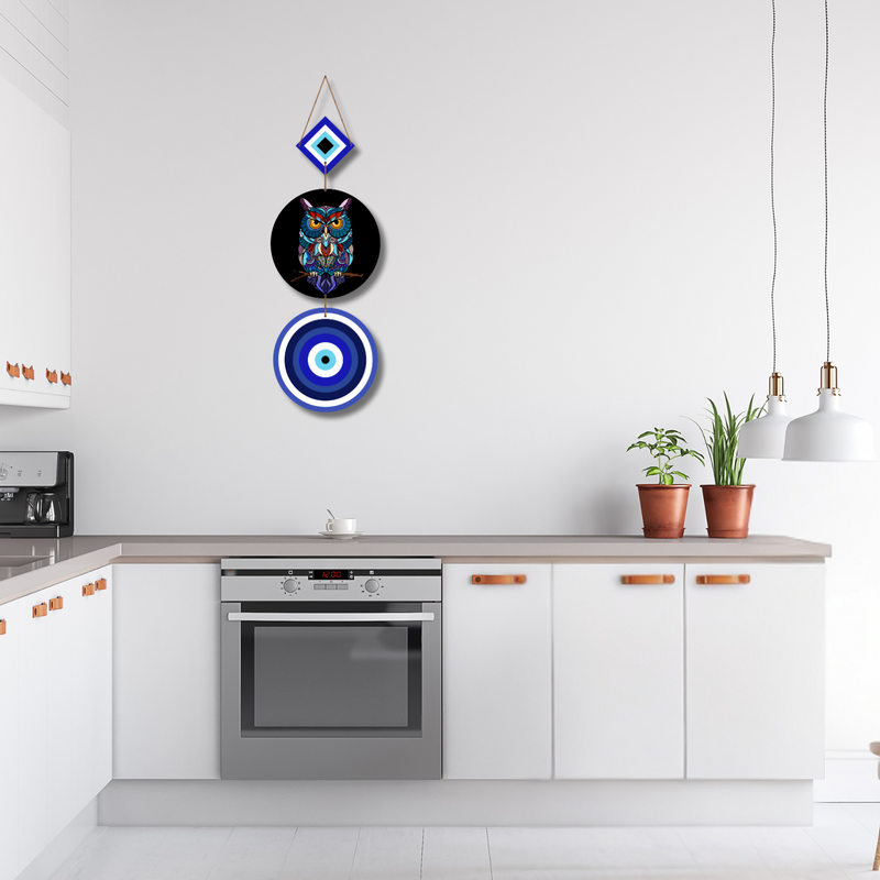 "Mystic Owl & Evil Eye" Wall Hanging