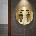 Restroom Sign with Directions