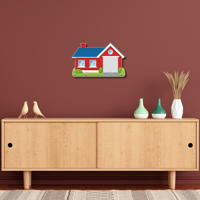 Wooden House Shaped Key Holder - ICraft asia