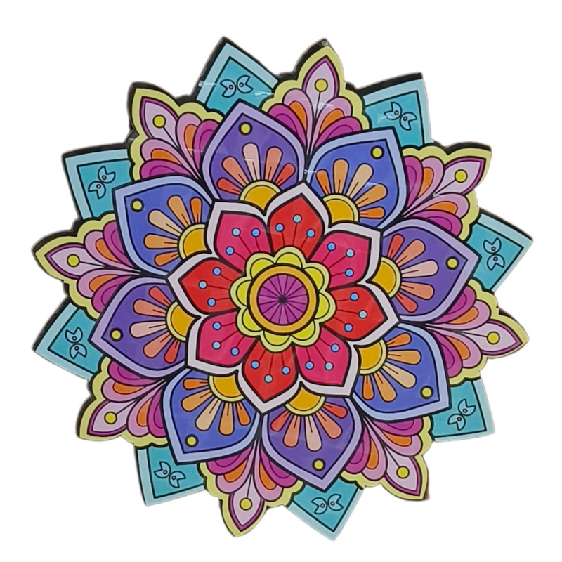 3D MDF Lotus Petal Mandala Rangoli
