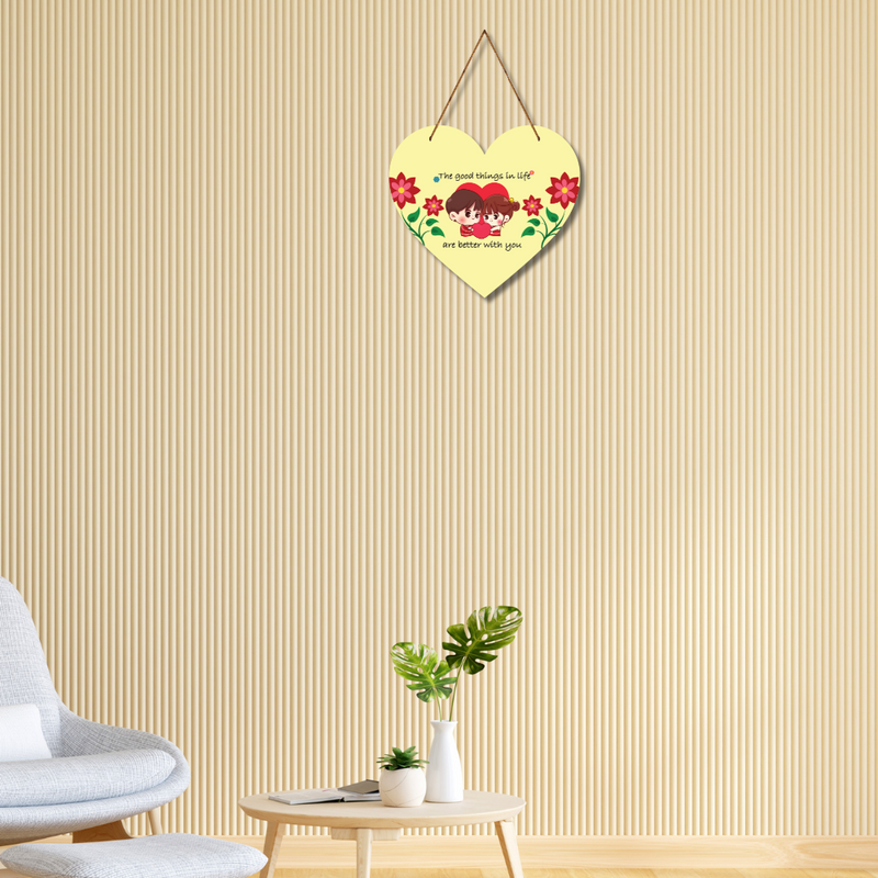 Heart Shape Love Wooden Wall Hanging