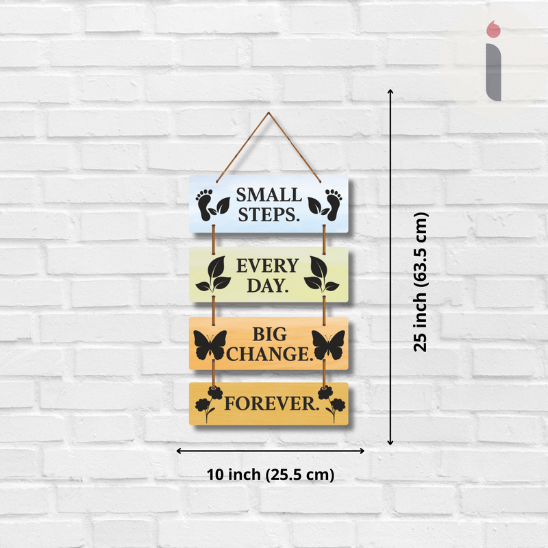 Small Steps Every Day Motivational Wooden Wall Hanging