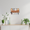 Cute Cats “Home Sweet Home” Wooden Wall Key Holder - ICraft asia