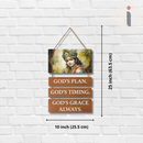 Lord Krishna Inspirational Wooden Wall Hanging – “God’s Plan, Timing & Grace” - ICraft asia