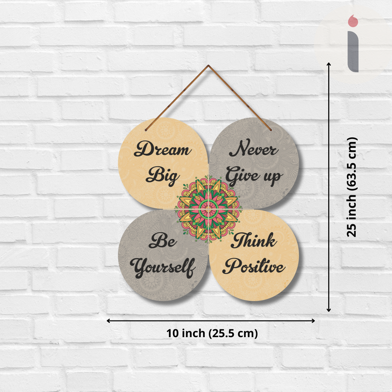 Floral Mandala Motivation Wall Hanging – Daily Inspiration for a Positive Mindset