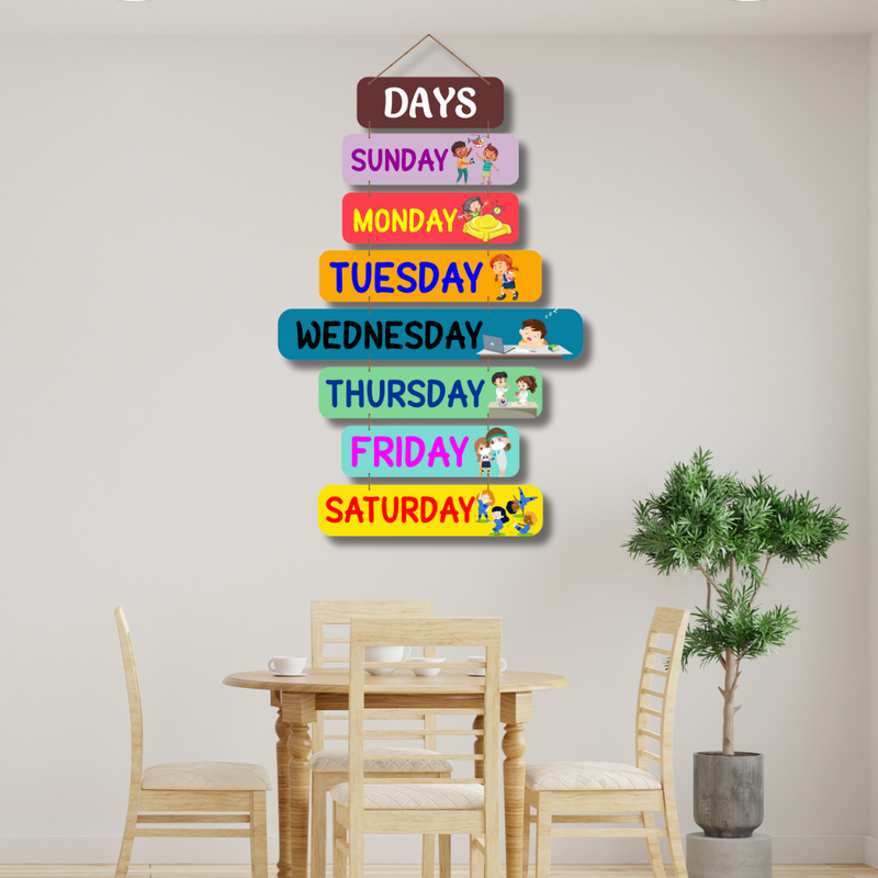 "Sunday to Saturday" wooden wall hanging - ICraft asia