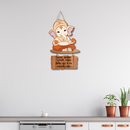 Cute Bal Ganesha Wooden Wall Hanging