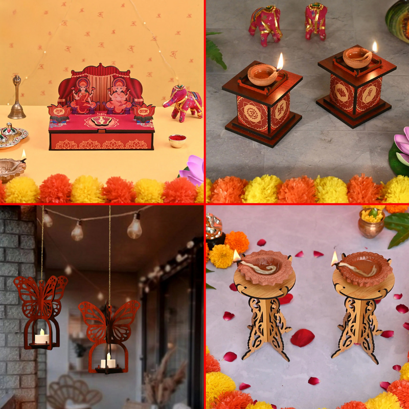 Diwali Decorations All-in-One Kit – 14 Pooja Decor Items