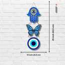 Wooden Blue Butterfly Evil Eye wall hanging - ICraft asia