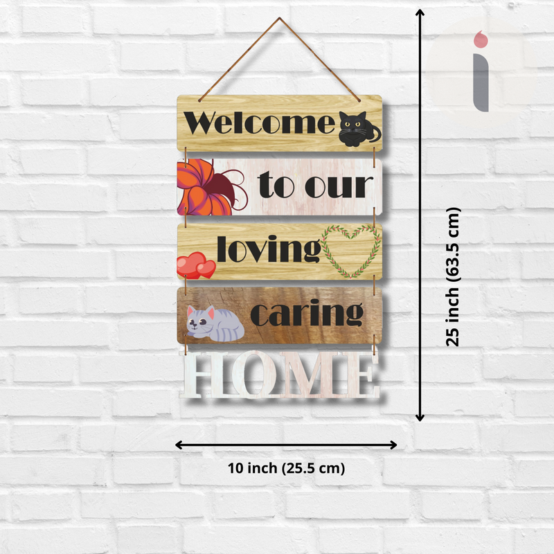 "Welcome to Our Loving Caring Home" wall hanging