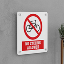 No Cycling Allowed Sign