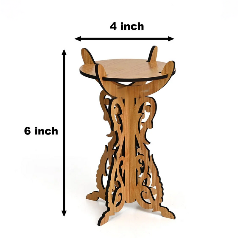Wooden Portable Mandir & Diya Stand Combo