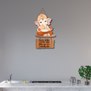 Cute Bal Ganesha Wooden Wall Hanging