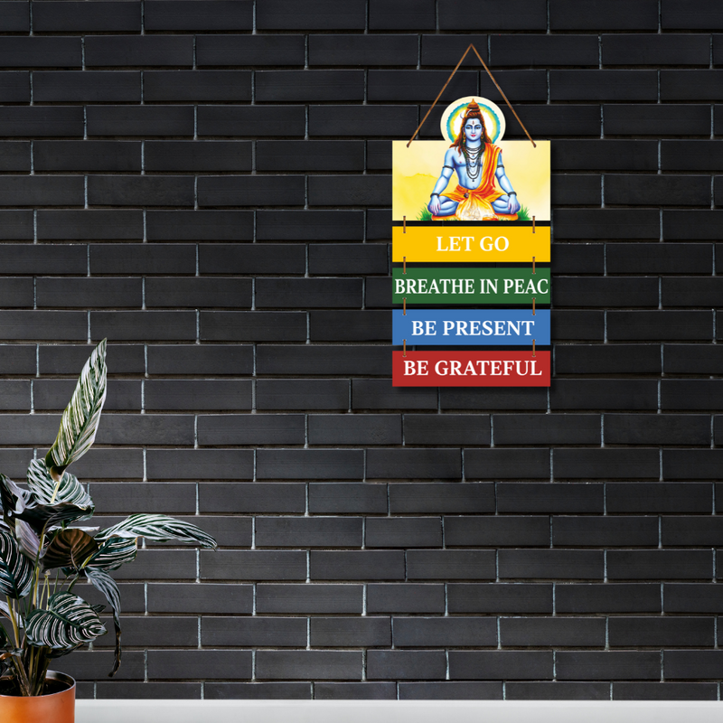 Peace & Mindfulness Wooden Wall Hanging