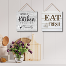 "Happiness is a Kitchen Full of Family, Eat Fresh" Wall Hanging - ICraft asia