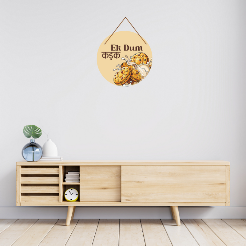 Ek Dum Kadak – Funky Biscuit- Round Wall Hanging
