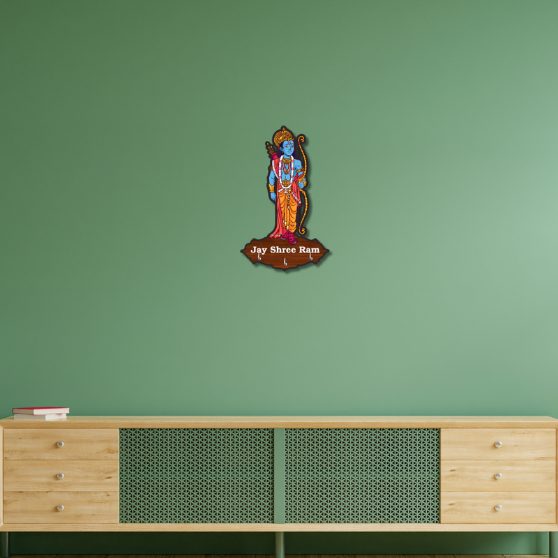 Jay Shree Ram Wooden Key Holder - ICraft asia