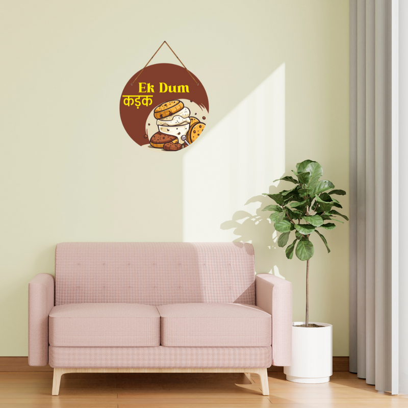 Ek Dum Kadak – Funky Biscuit- Round Wall Hanging