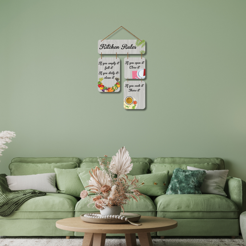 "Kitchen Rules – Served with Love" Wall Hanging