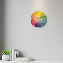Colour Wheel Birch Clock
