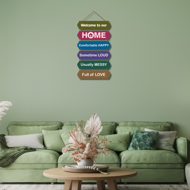 "Welcome To Our Home"  Wooden Wall Hanging