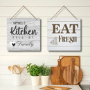 "Happiness is a Kitchen Full of Family, Eat Fresh" Wall Hanging - ICraft asia