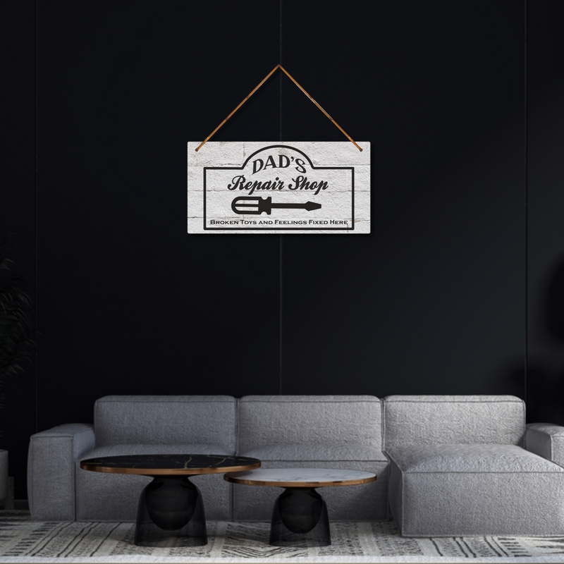 "Dad’s Repair Shop – Heart & Handy Fixes"-Wall Hanging