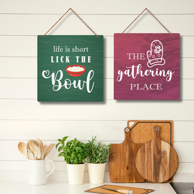 "Life Is Short, Lick the Bowl" Wall Hanging