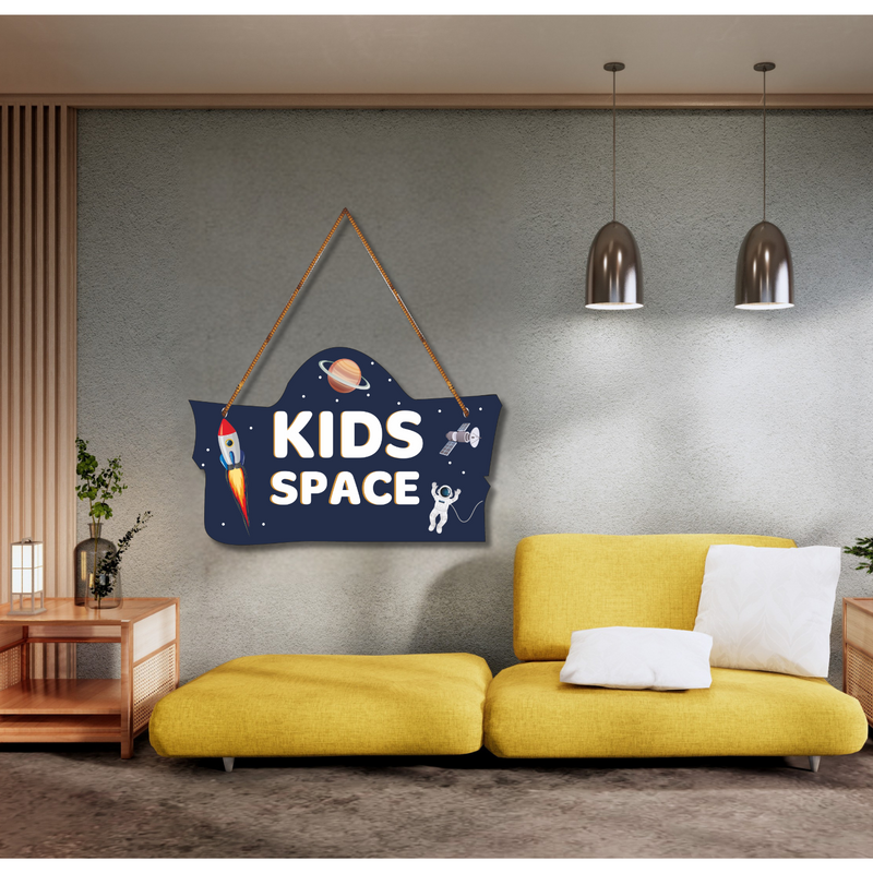 "Blast Off to Fun – Kids Space Zone" Wall Hanging