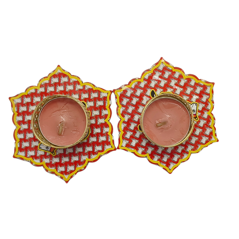 3D Square Floral Candle Stand with Tealight