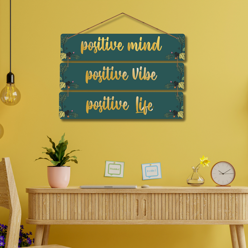 "Positive Mind, Vibe, Life" wall hanging